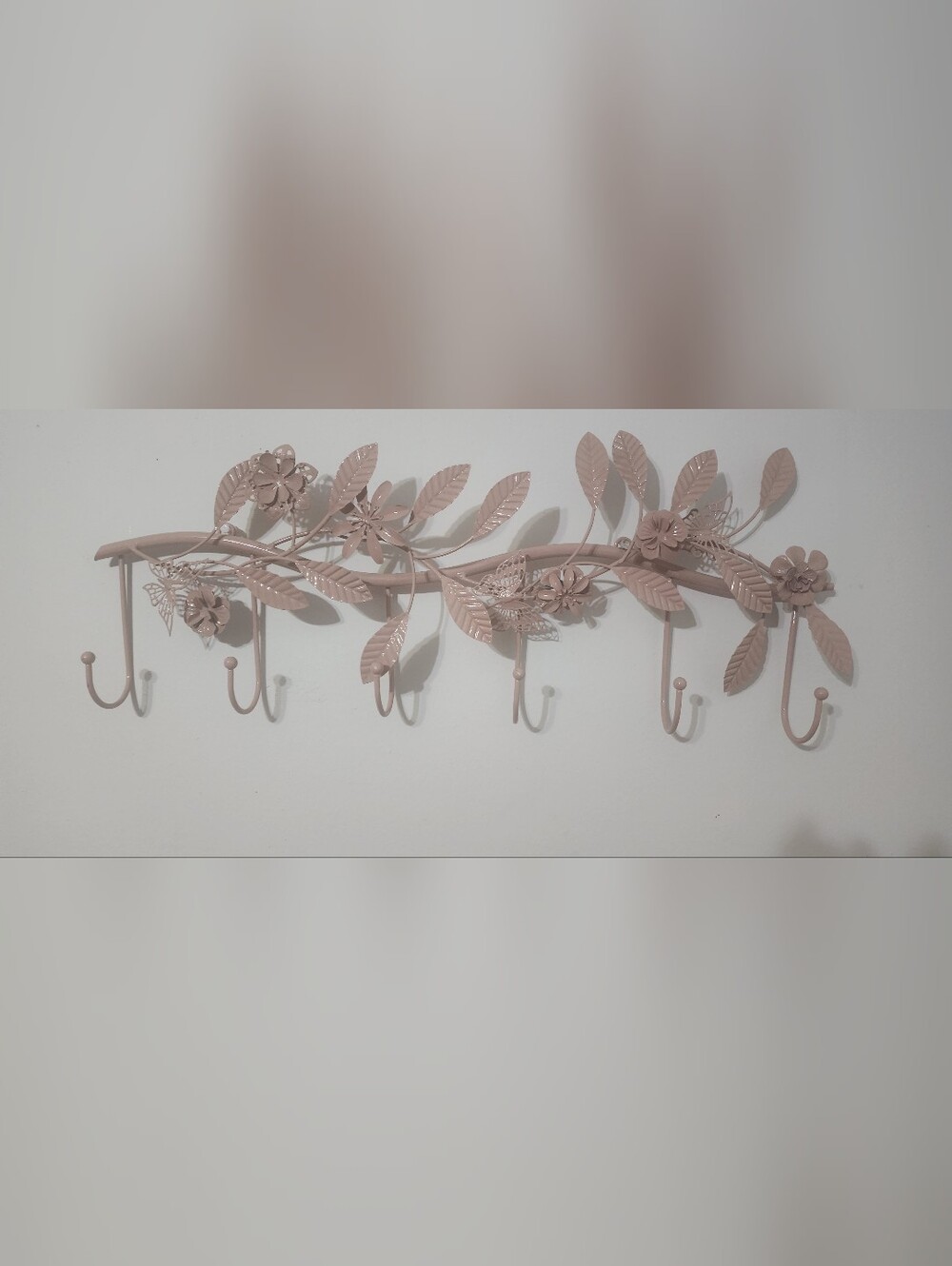 Decorative Floral Metal Wall Hook - Blush Pink